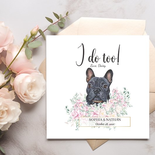 Franse Bulldog Dog Wedding Cocktail Napkins Servet