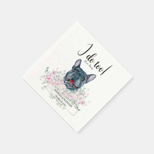 Franse Bulldog Dog Wedding Cocktail Napkins Servet (Hoek)