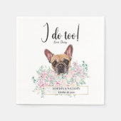 Franse Bulldog Dog Wedding Cocktail Napkins Servet (Voorkant)
