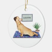 Franse Bulldog Doing Upward Dog Yoga Pose Keramisch Ornament (Links)