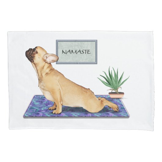 Franse Bulldog Doing Upward Dog Yoga Pose Kussensloop (Voorkant)