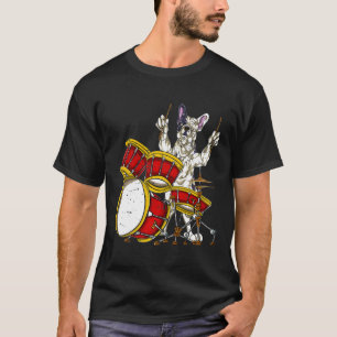 Franse Bulldog Drummer Percussie Hond Muziek Drums T-shirt