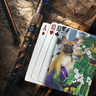 Franse Bulldog Dryad Fantasie Pokerkaarten