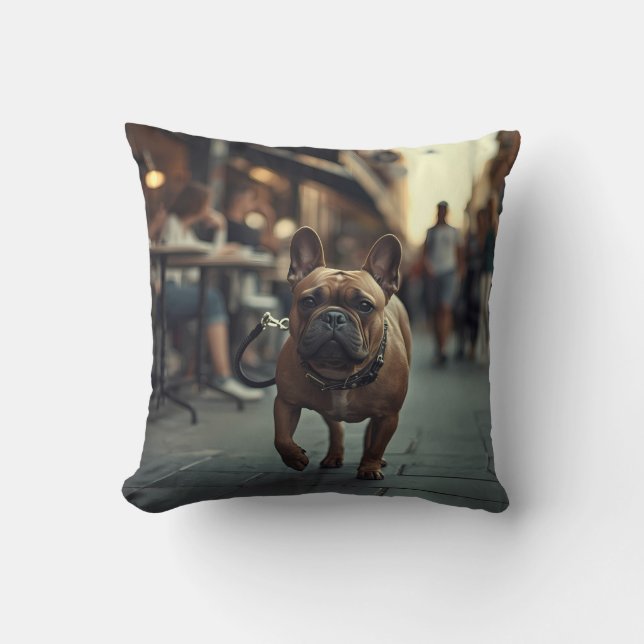 Franse Bulldog Elegant Sierkussen (Voorkant)