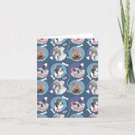 Franse Bulldog en Boxer plezier Feestdagen Kaart