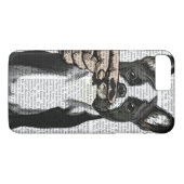 Franse Bulldog en Finger Mustache Case-Mate iPhone Case (Achterkant (Horizontaal))