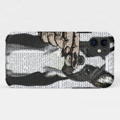 Franse Bulldog en Finger Mustache Case-Mate iPhone Case (Achterkant (horizontaal))