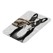 Franse Bulldog en Finger Mustache Magneet (Linkerzijde)