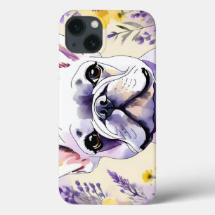 Franse Bulldog en wilde bloemen iPhone 13 Hoesje