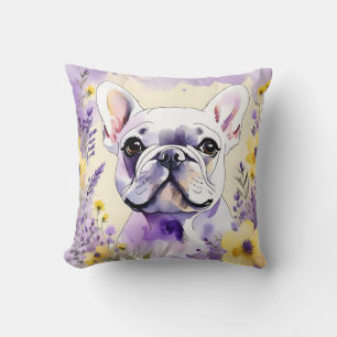 Franse Bulldog en wilde bloemen Kussen