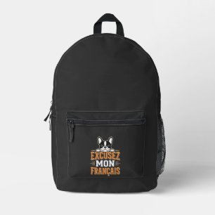 Franse Bulldog Excusez Mon Franais Design Bedrukte Rugzak