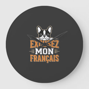 Franse Bulldog Excusez Mon Franais Design Grote Klok
