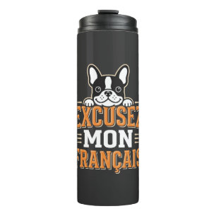 Franse Bulldog Excusez Mon Franais Design Thermosbeker