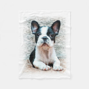 Franse Bulldog Fleece Deken