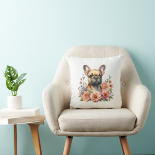 Franse Bulldog Floral Kussen