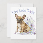 Franse Bulldog Floral Notitiekaartje (Achterkant)