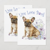 Franse Bulldog Floral Notitiekaartje (Voorkant / Achterkant)