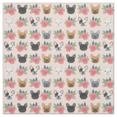 Franse Bulldog Florals Stof (Swatch)