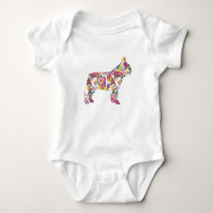 Franse Bulldog Flower Pattern Frenchie Bulldogs Romper