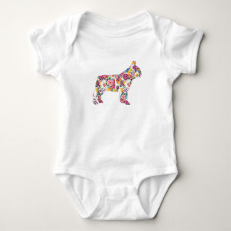 Franse Bulldog Flower Pattern Frenchie Bulldogs Romper