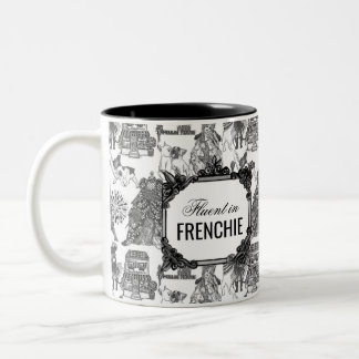 FRANSE BULLDOG franchise zwart toilet maatwerk Tweekleurige Koffiemok