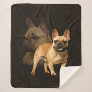 Franse Bulldog - Frenchie - Brown Play Sherpa Deken