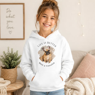 Franse Bulldog Frenchie Foto Leven is beter Meisje