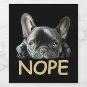 Franse Bulldog | Frenchie Nope Gifts Wijn Etiket (Enkel label)