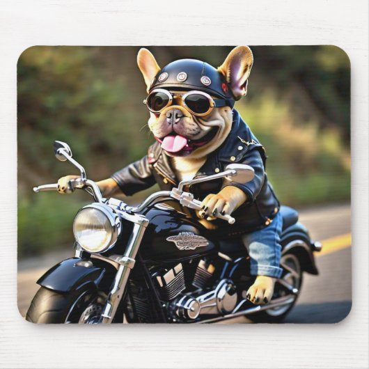 Franse Bulldog "Frenchie" op de Muismat van motorf (Voorkant)