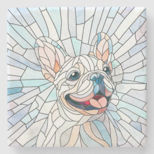 Franse Bulldog - Frenchie - pastelmozaïek Stenen Onderzetter