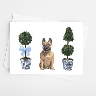 Franse Bulldog Frenchie Puppy Dog Waterverf Kaart