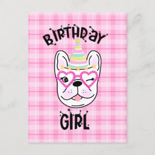 Franse Bulldog Frenchie Verjaardagsfeest Thema Briefkaart