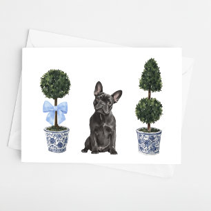 Franse Bulldog Frenchie Waterverf Puppy Dog Kaart