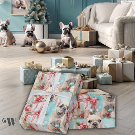 Franse Bulldog Frolic Pastel Holiday Gift Cadeaupapier