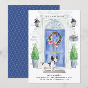 Franse Bulldog Front door Moving Announge Kaart