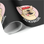 Franse Bulldog Funny Dog Pun Dark BG Cadeaupapier (Rol Hoek)