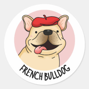 Franse Bulldog Funny Dog Pun Ronde Sticker