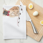 Franse Bulldog Funny kersthond met boom Theedoek (Quarter Fold)