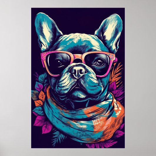 Franse Bulldog Funny Modern Pop Art Poster (Voorkant)