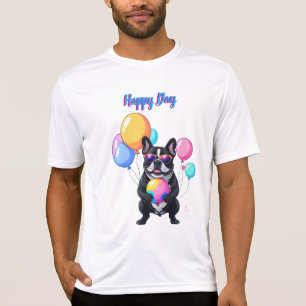 Franse Bulldog Gelukkige Dag Franse Bulldog  T-shirt