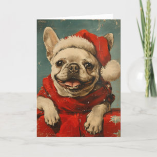 Franse Bulldog  gepersonaliseerde kerst Feestdagen Kaart