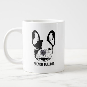 Franse Bulldog gezicht op Extra Grote Beker