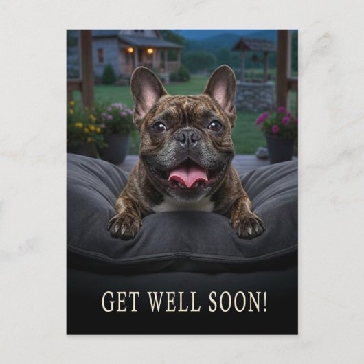 Franse Bulldog Gezondheidswens Ansichtkaart  Briefkaart (Voorkant)