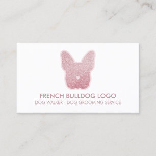Franse Bulldog glitters pink glinsterende puppy Visitekaartje