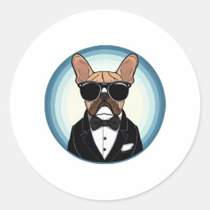 Franse Bulldog Grappige Schattigee kunst Ronde Sticker