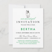 Franse bulldog Green Invitation Kaart (Achterkant)