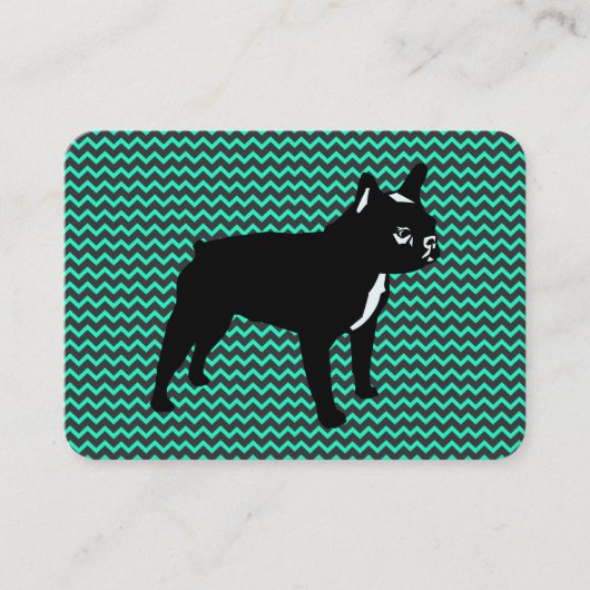 Franse Bulldog Green Kaarten Visitekaartje (Voorkant)