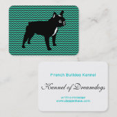 Franse Bulldog Green Kaarten Visitekaartje (Voorkant / Achterkant)
