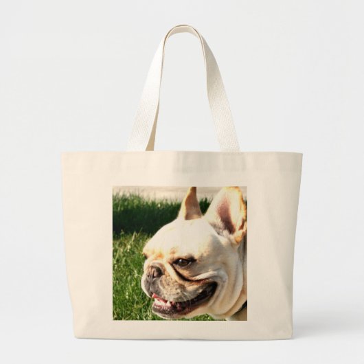 Franse Bulldog Grote Tote Bag (Voorkant)