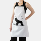 Franse Bulldog - Halloween Moon Silhouette Ove Schort (Insitu)